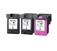 YAJBHnzpt Cartouche d'encre Compatible avec l'imprimante 667xl 667 667 XL DeskJet Ink Advantage 1275 2374 2375 2376 2775 2776 6475 6476 (2Black 1Color)