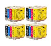 YAJBHnzpt Cartouche d'encre Compatible pour Les modèles d'imprimante DCP-130C 135C 150C DCP-330C DCP-350C LC10 LC37 LC51 LC57 LC960 LC970 LC1000(4SET)