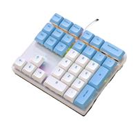 YAJBHnzpt Clavier numérique 33 Touches, Arbre mécanique Bleu, Capuchons de Touches rvb PBT compatibles avec la comptabilité du Trésor et Les finances(K33 Blue White)