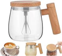 Yajimsa Tasse à mélanger électrique haute vitesse - Tasse à mélanger électrique avec verre | Tasse à mélanger automatique avec couvercle | Tasses à café en verre borosilicate à haute teneur en verre