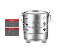 Yajuer Baril de combustion de papier, conteneurs de combustion de déchets avec crochet et support, incinérateur de jardin portable pour brûler des documents et des papiers (argent, 43 cm)