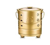 Yajuer Baril de combustion de papier, conteneurs de combustion de déchets avec crochet et support, incinérateur de jardin portable pour brûler des documents et des papiers (doré, 48 cm)