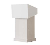 Yajuer Podium en Bois, Pupitre D'hôtesse À roulettes, Rangement À 2 Niveaux, pour Conférences, Écoles, Restaurants, Séminaires(White)
