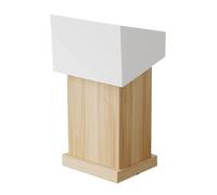 Yajuer Podium en Bois, Pupitre D'hôtesse À roulettes, Rangement À 2 Niveaux, pour Conférences, Écoles, Restaurants, Séminaires(Yellow)