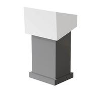 Yajuer Podium en Bois, Pupitre D'hôtesse À roulettes, Rangement À 2 Niveaux, pour Conférences, Écoles, Restaurants, Séminaires(Gray)