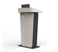 Yajuer Pupitre de présentation en Acier Inoxydable avec étagère de Rangement, pupitre en métal, pupitre Portable pour Salle de Classe(Black)