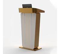 Yajuer Pupitre de présentation en Acier Inoxydable avec étagère de Rangement, pupitre en métal, pupitre Portable pour Salle de Classe(Gold)