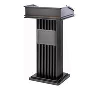 Yajuer Pupitre De Présentation en Acier Inoxydable, Pupitre De Présentation en Métal avec Étagère De Rangement, Pupitre De Conférence Professionnel Et Moderne(Gray)