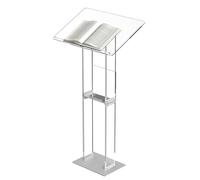 Yajuer Pupitre en Acrylique Transparent avec Étagère De Rangement, Pupitres Et Podiums Transparents pour Église, Bureau, Conférence, Salle De Classe