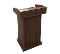 Yajuer Pupitre en Bois avec Tiroirs Et Base Large Et Robuste, Rangement Double Couche, Pupitre Portable pour Conférences Et Écoles(Brown)