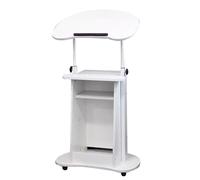 Yajuer Pupitre en Bois Portable, Chaire avec Base Lourde en Bois Et roulettes, pour Présentation, Église, Salle De Classe, Mariage(White)