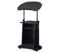 Yajuer Pupitre en Bois Portable, Chaire avec Base Lourde en Bois Et roulettes, pour Présentation, Église, Salle De Classe, Mariage(Black)