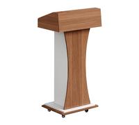 Yajuer Pupitre en Bois, Pupitre Mobile avec Plateau Incliné, Pupitre D'hôtesse pour Restaurants, Conférences, Réunions, Églises(Brown)