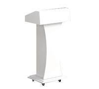 Yajuer Pupitre en Bois, Pupitre Mobile avec Plateau Incliné, Pupitre D'hôtesse pour Restaurants, Conférences, Réunions, Églises(White)
