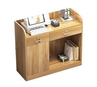 Yajuer Pupitre en Bois, Pupitres Et Estrades, Pupitre D'hôtesse À roulettes, Rangement À 2 Niveaux Et Tiroirs Verrouillables, Table De Pupitre Mobile pour Salle De Conférence(Yellow,120 * 40 * 92cm)