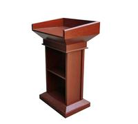Yajuer Pupitre en Bois sur Pied, Chaire avec Base Lourde en Bois, Grand Rangement À 2 Niveaux, Pupitre Portable pour Églises Et Restaurants