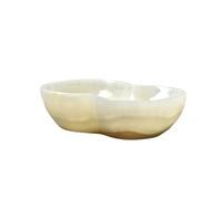 Yajuyi Bol Industriel Coupe Décorative Plateau Présentoir en Pierre de Jade Poli Surface Brillante pour Fruits Collations, Bol En Onyx Naturel, Forme De Cœur, 32x22x9cm, Couleur Blanche