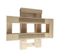Yajuyi Cadre d'escalade Griffoir Plateforme Niche en Bois Sélectionné sans Odeur et Stable avec Rainure Personnalisable, Modèle De Luxe en Bois Massif avec Corde De Chanvre Finition Polie