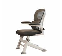 Yajuyi Chaise d'Étude pour Enfant Chaise d'Écolier Chaise de Bureau Siège Réglable Dossier en Maille Accoudoirs Rabattables Appui Soutenant Armature, Noir, Cadre Blanc