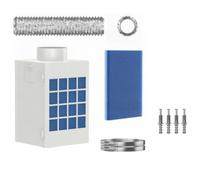 Yajuyi Conduit de Ventilation Sèche-linge Boîte de Déviation Intérieure Kit Complet avec Tuyau et Colliers Collecteur de Peluches Panneau à Grille Montage Mural Adapté aux Appartements Buanderies