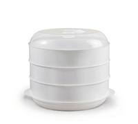 Yajuyi Cuiseur Vapeur Micro-ondes Panier Vapeur Cuit-vapeur Boîte à Vapeur Base à Réserve d'Eau pour Vapeur Constante PP Alimentaire Haute Résistance, M, 3 Layer