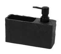 Yajuyi Distributeur de Savon Liquide Intégrant Un Compartiment Éponge Pompe à Savon en Résine Solide Utile pour L'Organisation du Plan de Travail Adapté à La, Noir