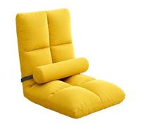 Yajuyi Fauteuil de Sol Inclinable, Canapé de Jeu Pliable et Réglable avec Dossier à 5 Positions, Rembourré de Flanelle et D'éponge, pour Enfants et Adult, Jaune