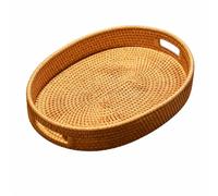 Yajuyi Panier Rangement en Osier Tressé pour Rangement Fils Câbles Électriques Poignées Latérales Pratiques, 40 Cm
