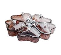 Yajuyi Plateau à Fruits Secs Rotatif à 360°, Récipient de Rangement Compartimenté, Plateau de Service pour Bonbons et Noix, Bowknot gris clair