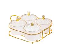 Yajuyi Plateaux de Service Compartimentés, Bol à Fruits Secs, Assiettes à Apéritif, Bol Amovible pour Bonbons et Noix, Assiettes à Hors-d'œuvre pour La C, Blanc 4