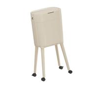 Yajuyi Poubelle à Pédale avec Couvercle à Pression Corbeille à Déchets à Double Couche Bac avec Tiroir Inférieur Roulettes Rotatives à 360 Degrés Adaptée à, Blanc