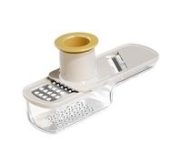 Yajuyi Râpe à Gingembre 3 En 1 En Acier Inoxydable, Presse-ail, Trancheuse, Raboteuse Manuelle, Outil de Cuisine Multifonction, Nettoyage Facile, Convient à, Beige