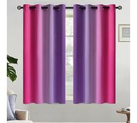 Yakamok Lot de 2 Rideaux occultants ombrés à Isolation Thermique avec œillets pour Chambre de Fille, 132,1 x 137,2 cm, Rose et Violet