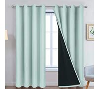 Yakamok Paire de Rideaux 100% occultants avec Doublure et Isolation Thermique, insonorisants pour Chambre à Coucher (132,1 x 213,4 cm, Turquoise, 2 Panneaux)
