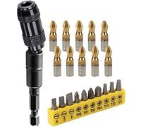 Yakamoz Porte-embout pivotant magnétique flexible pour embouts de tournevis avec extension d'articulation avec 20 tournevis cruciformes Torx à fente pour les espaces restreints ou les coins