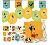 Yakari Kit de décoration pour anniversaire d'enfant, fête à thème et fête 77 pièces avec serviettes + confettis + guirlande de fanions + ballons