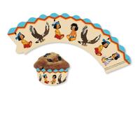 Yakari Lot de 12 banderoles pour cupcakes et muffins - Motif jeune indien Sioux - Pour fête d'anniversaire d'enfant