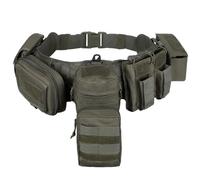 YAKEDA Ceinture rembourrée 5 en 1 pour Law Enforcement Modular Heavy Equipment Police Duty Utility Ceinture avec poches (vert armée)