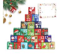 yakermur Boîtes vides de Noël - Conteneur en papier multifonction | Boîtes vides en papier pour compte à rebours | Pour garçons, filles, enfants, couples, petits jouets, bonbons, chocolat, rouge à