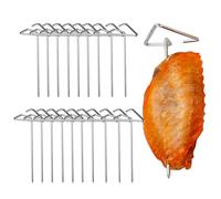 yakermur Brochettes Barbecue - Bâtonnets De Grill Réutilisables Verticaux - 20 Pièces Brochettes Kebab pour Air Fryer avec Support | Pour Poulet Viande Steak Saucisse Crevette Extérieur Camping Fête