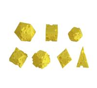 yakermur Dés De Jeu, 7 Pièces Dés Fromage, Jouet Interactif Impression 3D pour Apprentissage Mathématiques Jeu de Rôle Prise de Décision Fête Voyage Salle de Classe