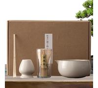 yakermur Ensemble de fouet à, service à thé - Kit japonais de poudre 4 pièces | Fouet et support à, accessoires à pour un usage quotidien, à déguster seul ou à partager, débutants