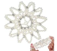 yakermur Hair Bun Cover - Filet à Cheveux Strass Perles - Accessoires de Coiffure pour Queue de Cheval Événements Mariage Sport Cérémonie Soirée Danse,Travail Rapide Tenue Sûre pour Scène Spectacle