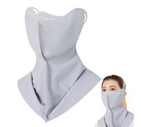yakermur Masque de protection solaire, masque UV, voile respirant en soie glacée protection solaire visage anti-UV - col rafraîchissant le vaporisateur porte la sueur à séchage rapide - écharpe à