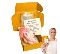 yakermur Mini Bears,Ours en Peluche - Jouet Animal Fait Main avec Carte d'Encouragement pour Graduation Mère Bébé Naissance Noël Saint-Valentin Attention