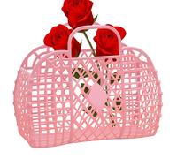 yakermur Petits sacs en gelée plastique - Panier cadeau réutilisable Sac à gelée Convient comme sac de courses, sac de plage, imperméable à l'eau, clair, Voir description