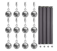 yakermur Poids À Drapeaux - 12 Pièces Support en Acier Inoxydable | Porte-Nappe avec Pince - pour Pique-Nique Fête Salle à Manger Cuisine Terrasse Camping Rideaux de Douche Mariage Extérieur
