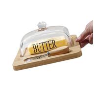 yakermur Porte-Beurre,Récipient de Stockage en Verre avec Couvercle - Conteneur Garde-Beurre avec Couteau,pour Plan de Travail Cuisine Table à Manger Petit Déjeuner Pique-nique Extérieur Café