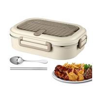 yakermur Récipient alimentaire isotherme - Récipient à déjeuner pour enfants, résistant aux odeurs, chaud, anti-fuite, bol divisé en acier inoxydable avec cuillère, baguettes pour plage, randonnée