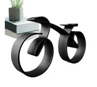 yakermur Sculpture d'art de vélo minimaliste, sculpture de roue élégante en fil de fer pour cyclistes, silhouette de vélo en maille métallique, sculpture d'art de ligne de vélo noire, figurines de